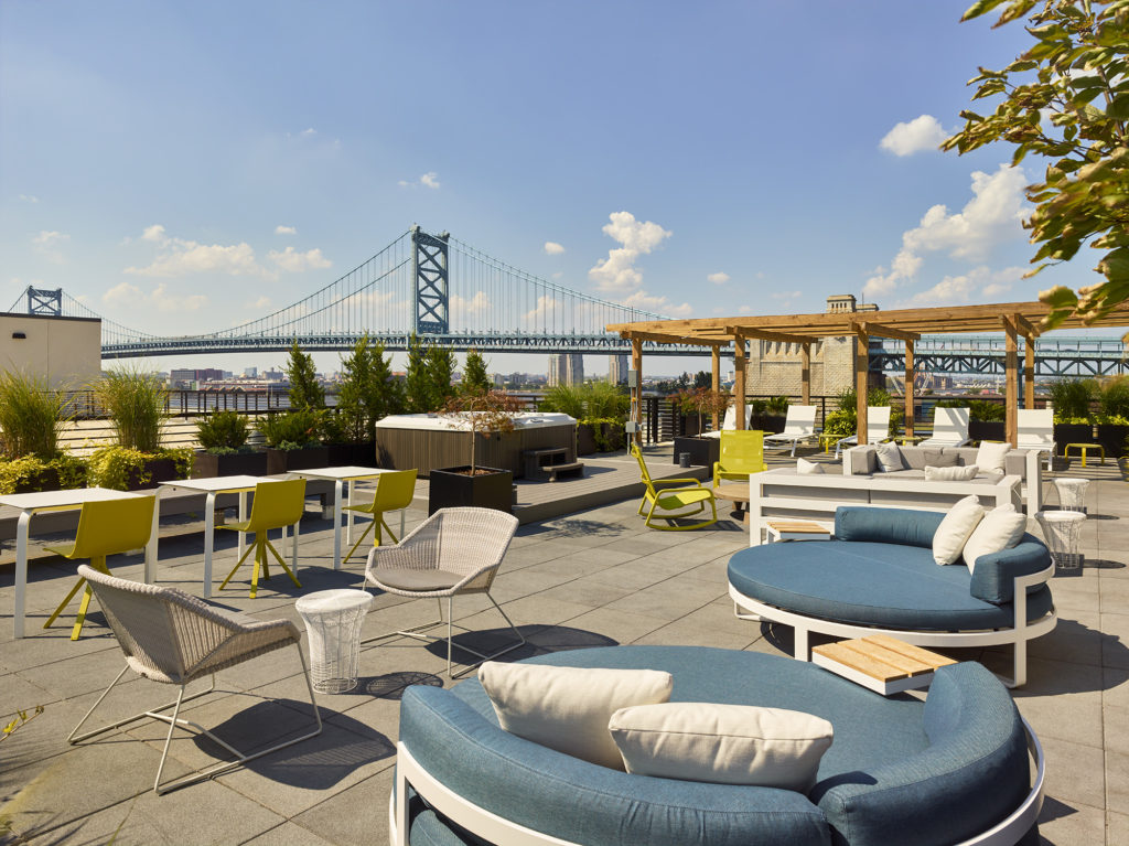 Rooftop Lounge at Camden New Jersey Apartment Building