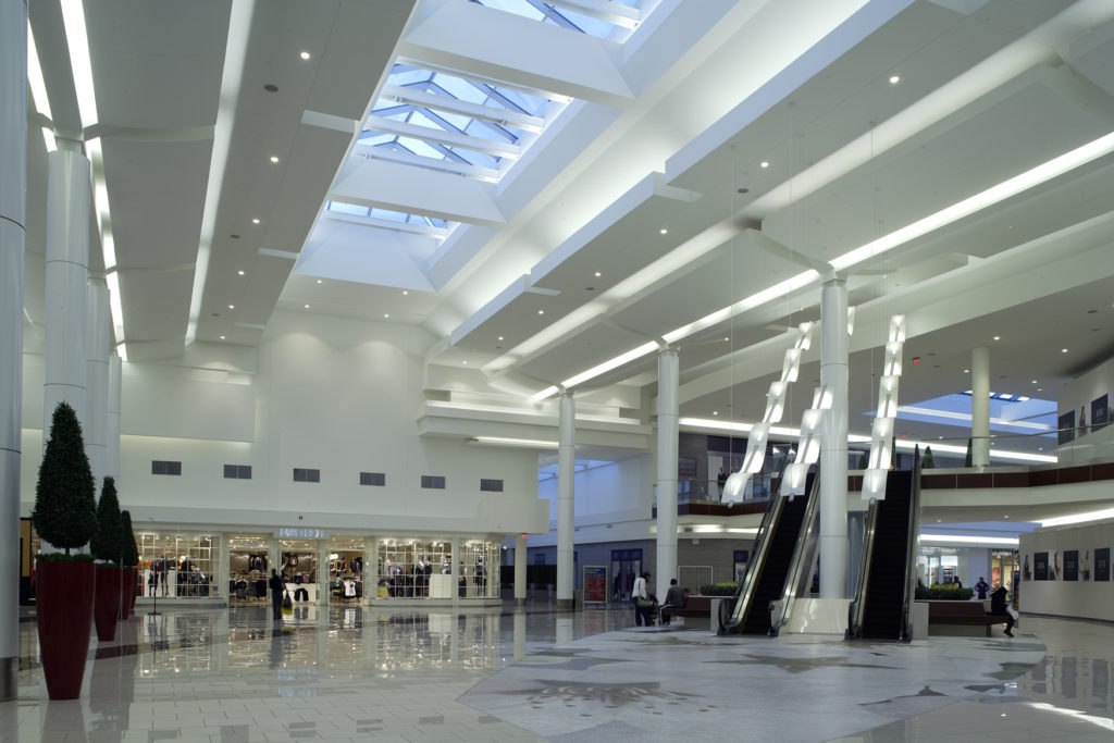 Interior and escalators at the new cherry hill mall