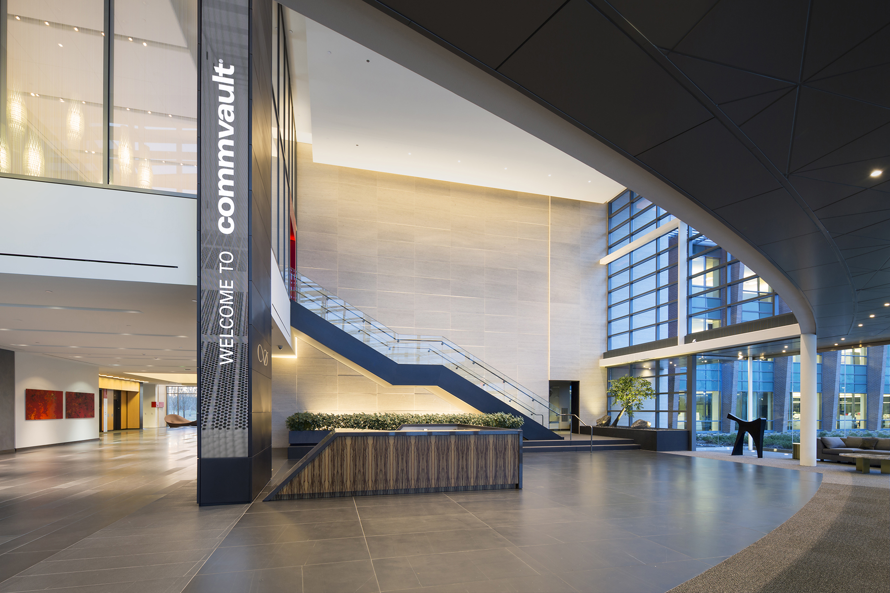 lobby in the CommVault World Headquarters