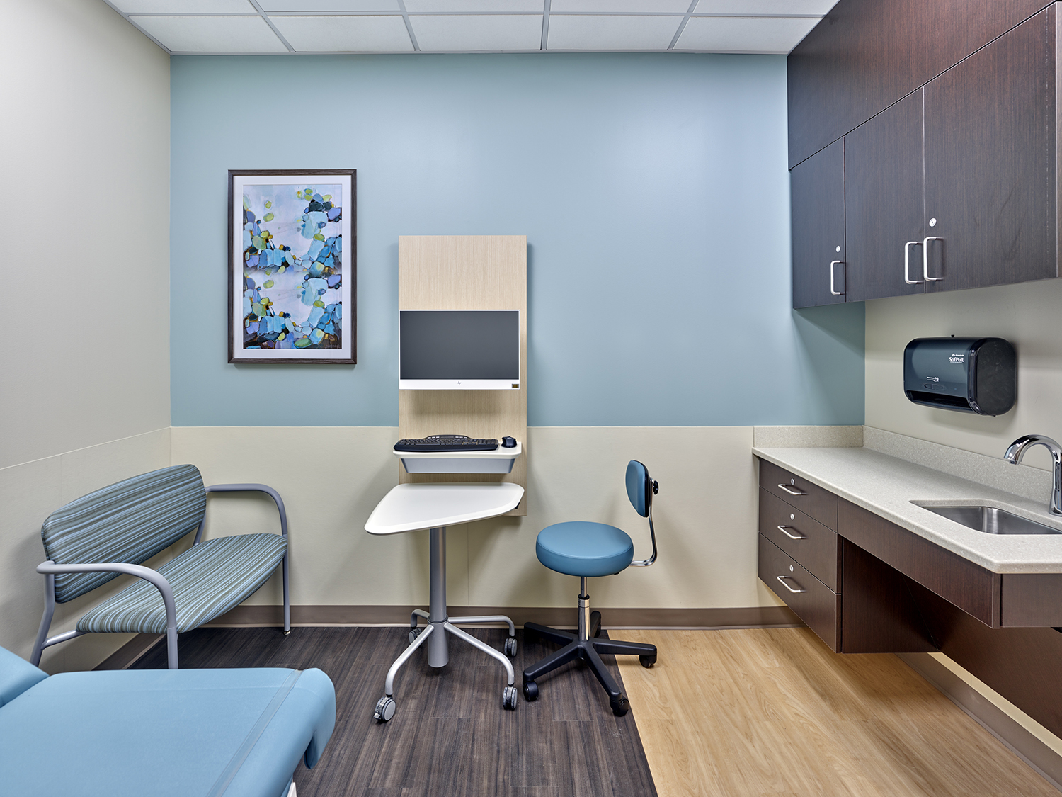 exam/consultation room at Cooper University Health Specialty Care Center