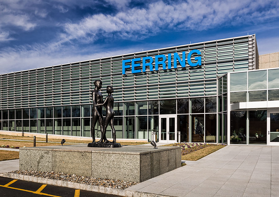 Exterior of Ferring's US Operations Center with Statue