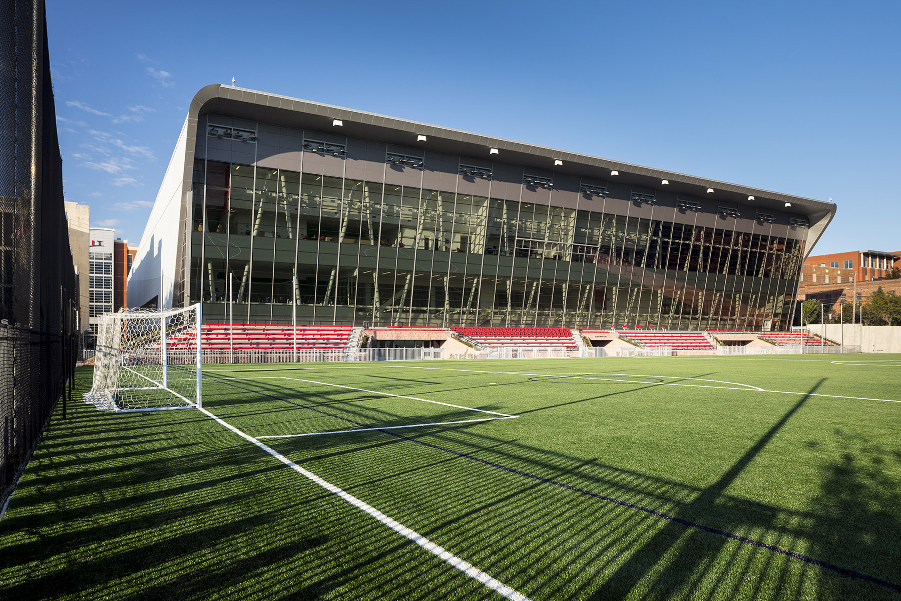 soccer field with area seating at NJIT wellness & events center