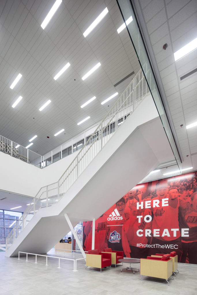 lounge and study spaces at NJIT's wellness and events center