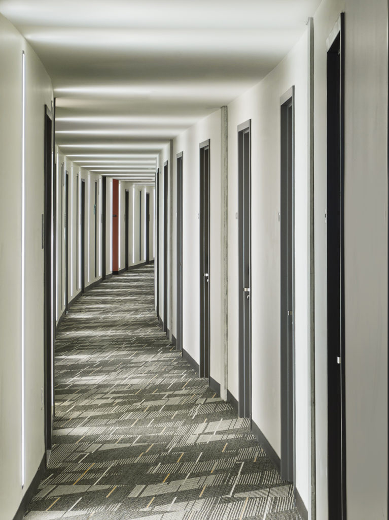 hallway within student housing building at Rowan University in Glassboro, NJ