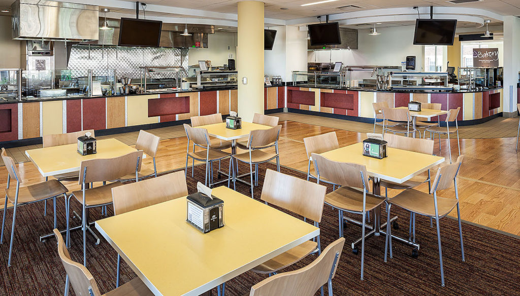 Dining area and cafeteria at St Peter's University Student Center