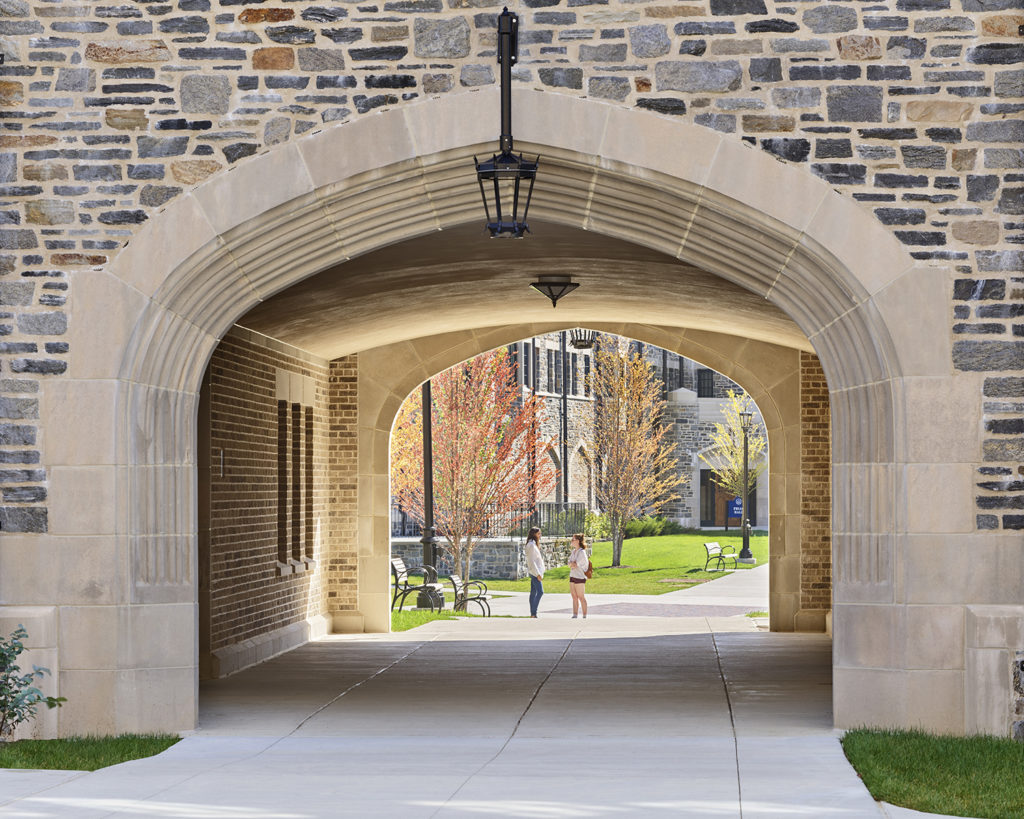 gothic style archway at The Commons at Villanova University
