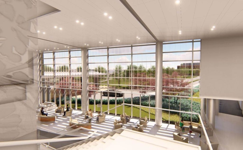 lobby and artrium at the new valley hospital