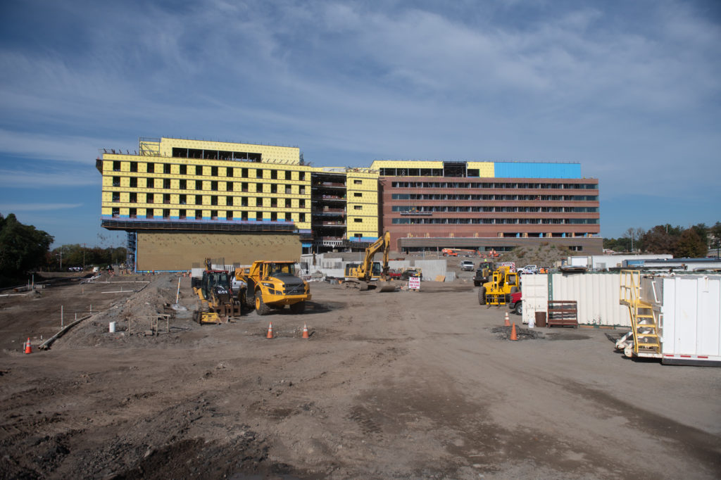 the new valley hospital during construction
